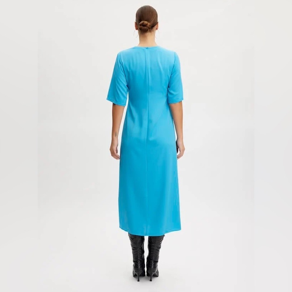 Gestuz Women’s Melba Dress Midi Maxi Blue Elegant Long Round Neck Size M - Picture 5 of 6